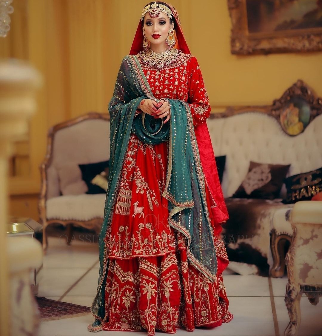 Bridal Maxi with Lehenga on Pure Rawsilk