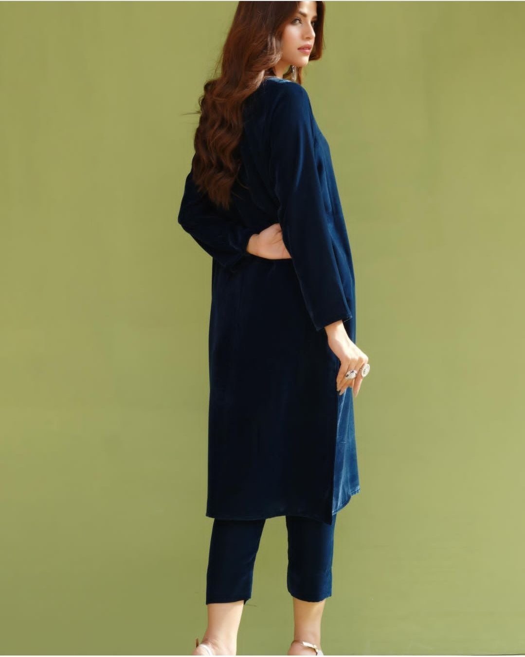 Plain Velvet Dress