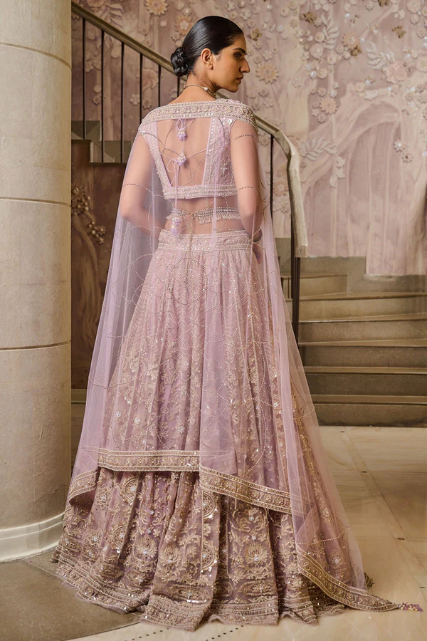 Embroidered Net Kalidaar Lehenga Set Embroidered Net Kalidaar Lehenga Set