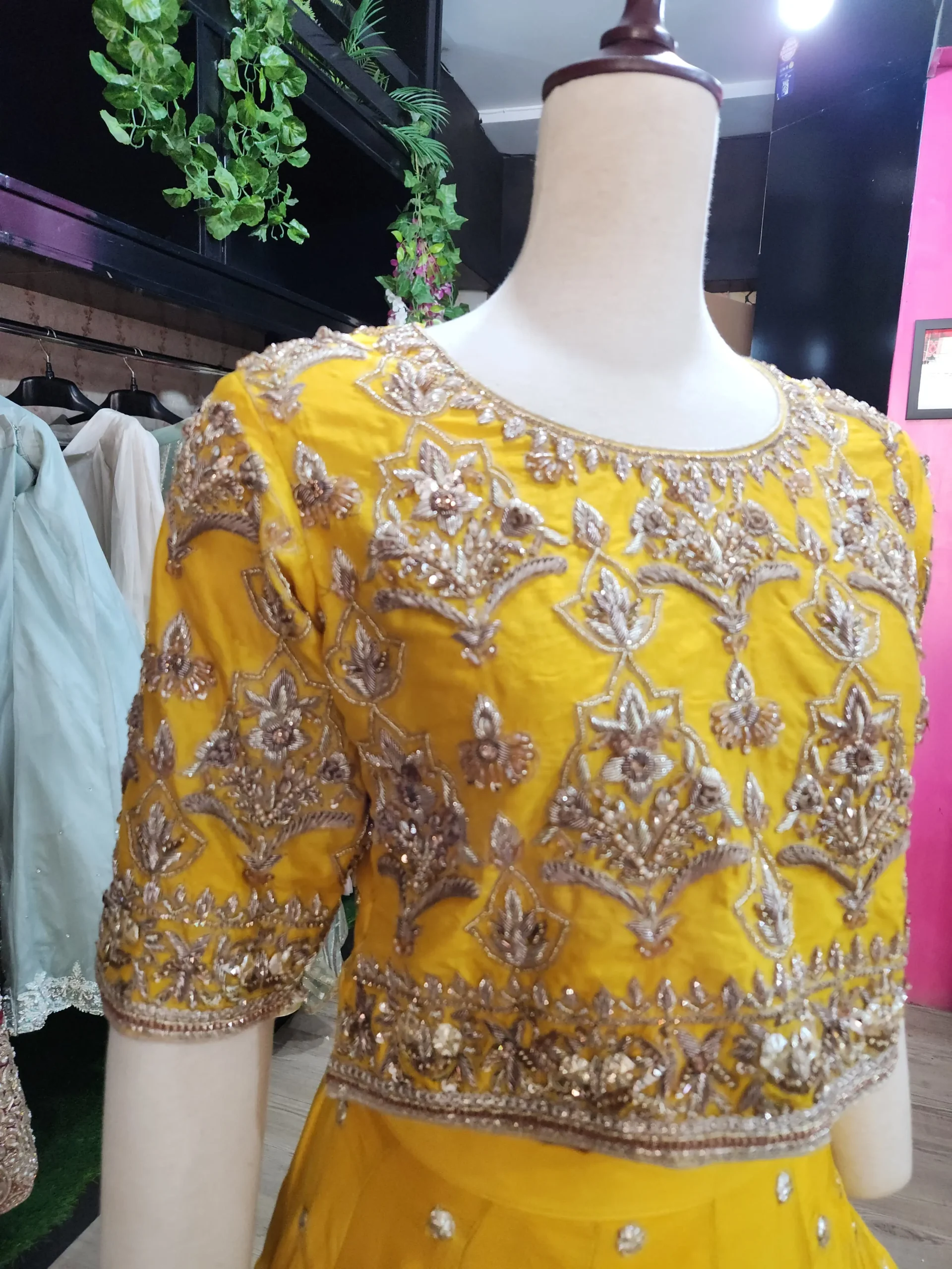 Yellow Pakistani Bridal Lehnga for Mehndi