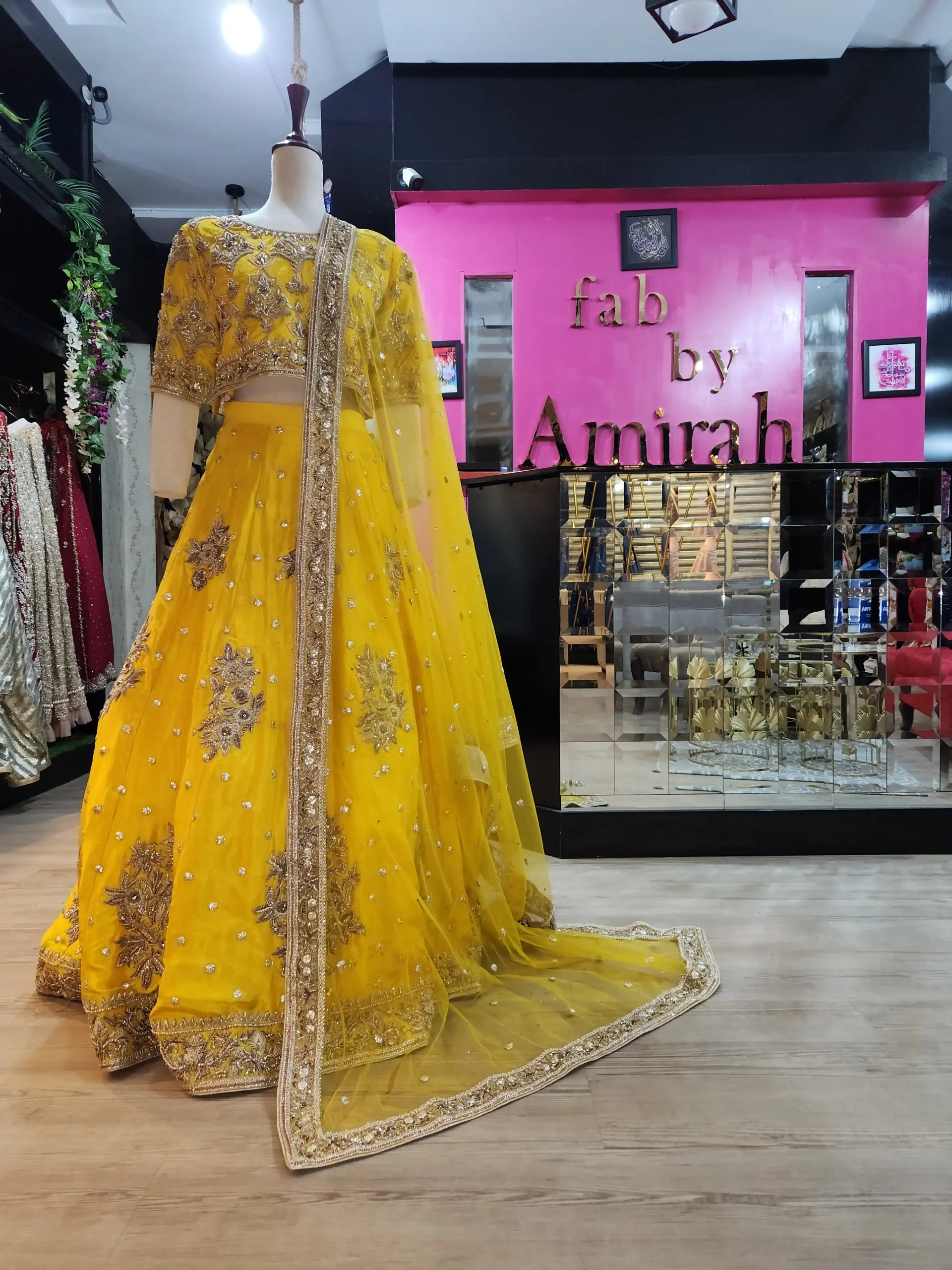 Yellow Pakistani Bridal Lehnga for Mehndi