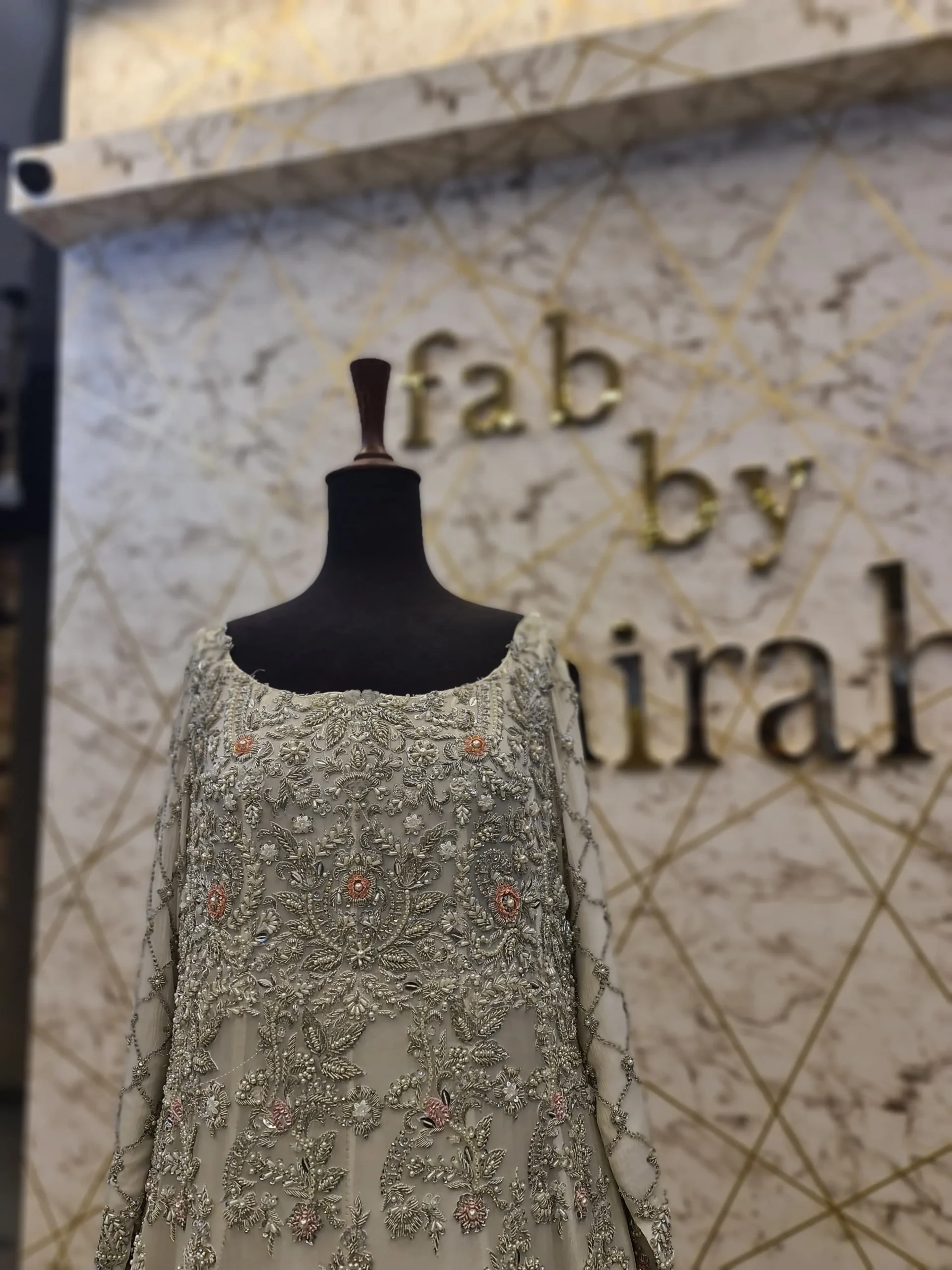 Off White Pakistani Bridal Nikkah Dress