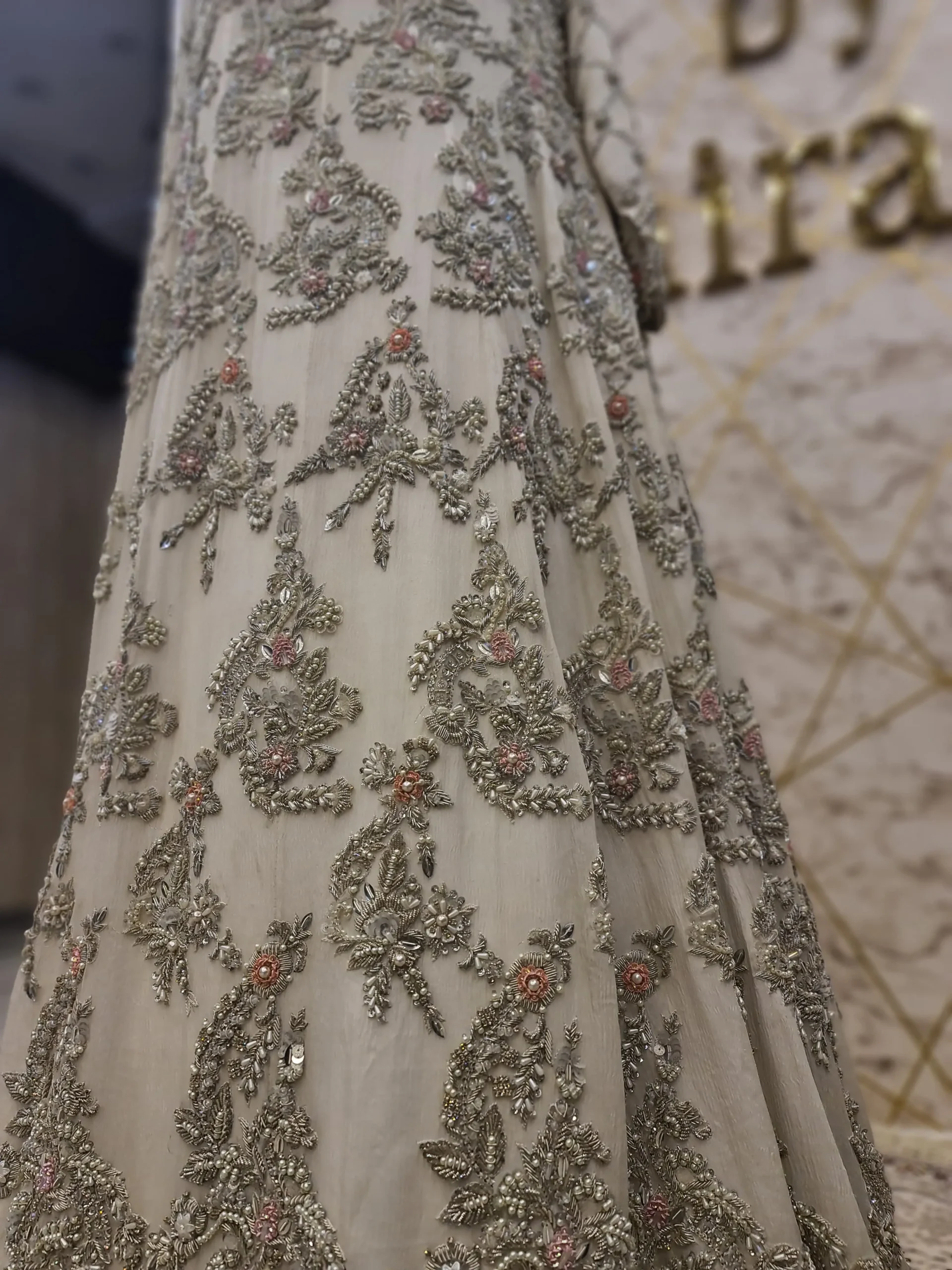 Off White Pakistani Bridal Nikkah Dress