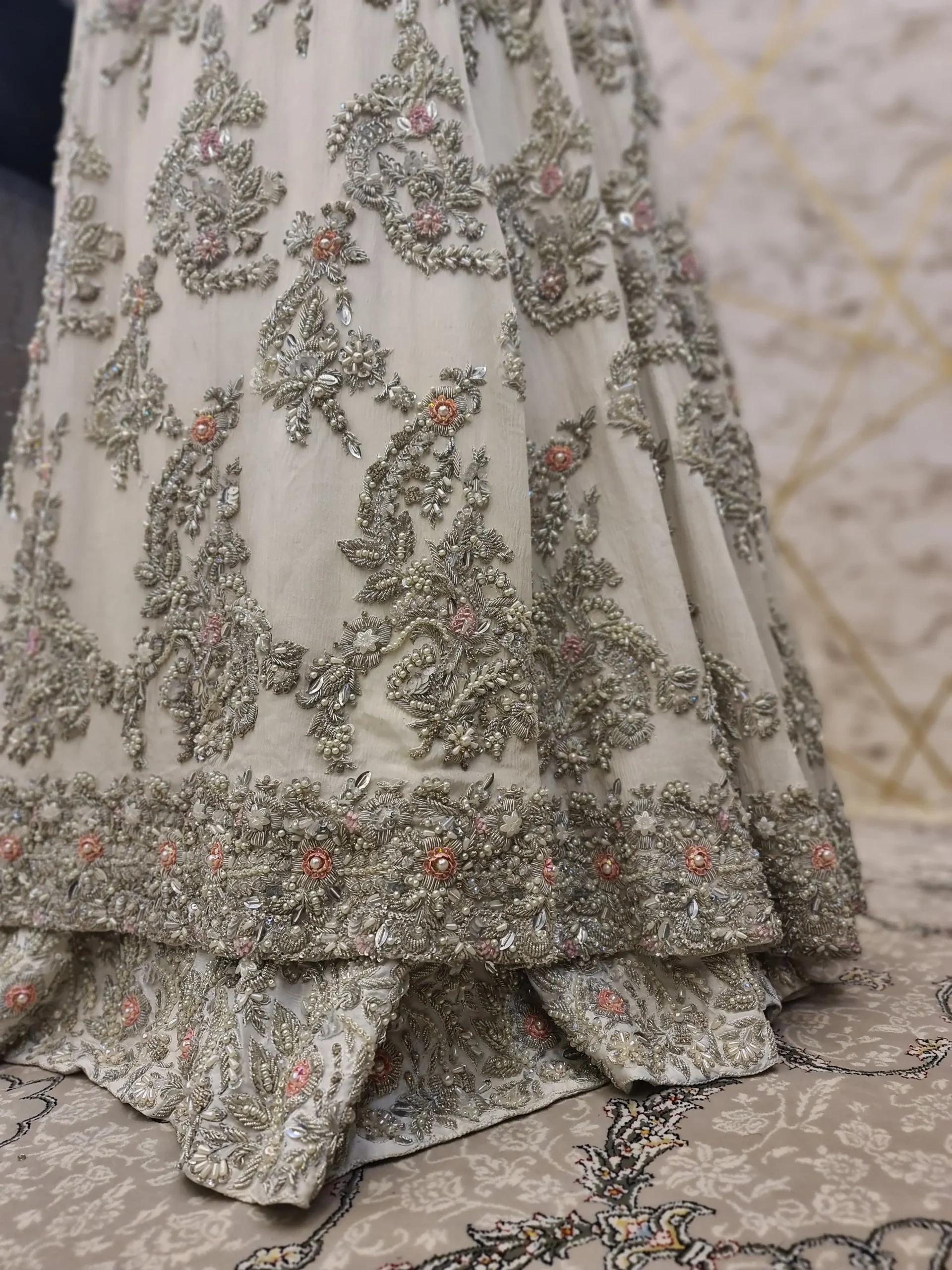 Off White Pakistani Bridal Nikkah Dress