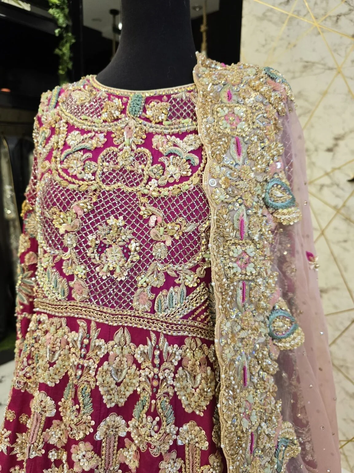 Pink Pakistani Bridal Lehnga