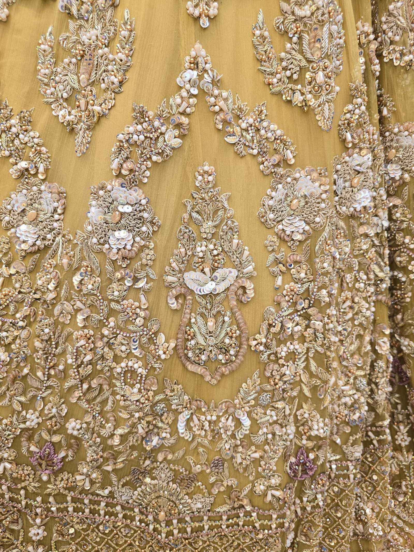 Yellow Bridal Lehnga Set with Back Trail