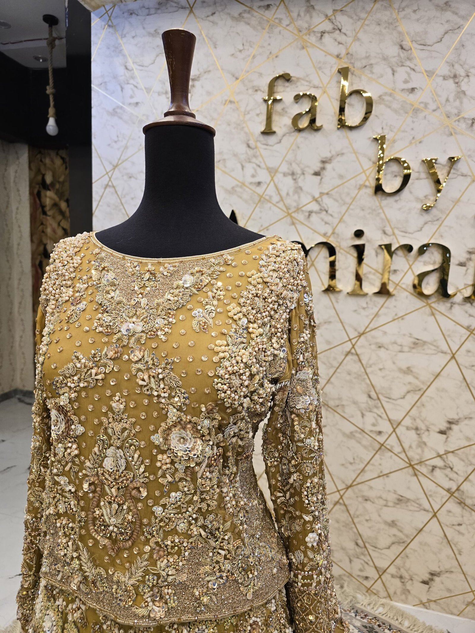 Yellow Bridal Lehnga Set with Back Trail