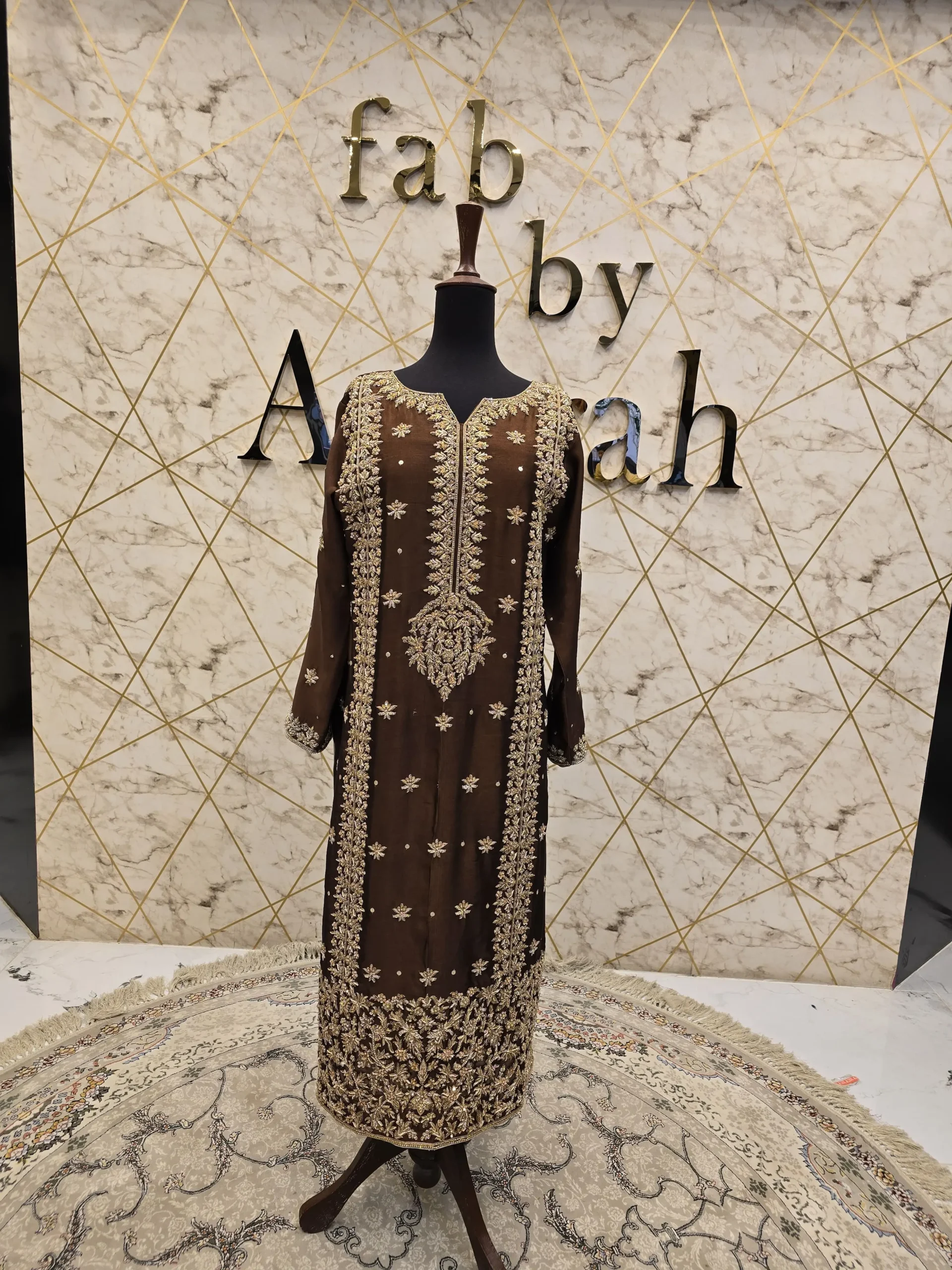 Exquisite Brown Tissue Silk Shirt