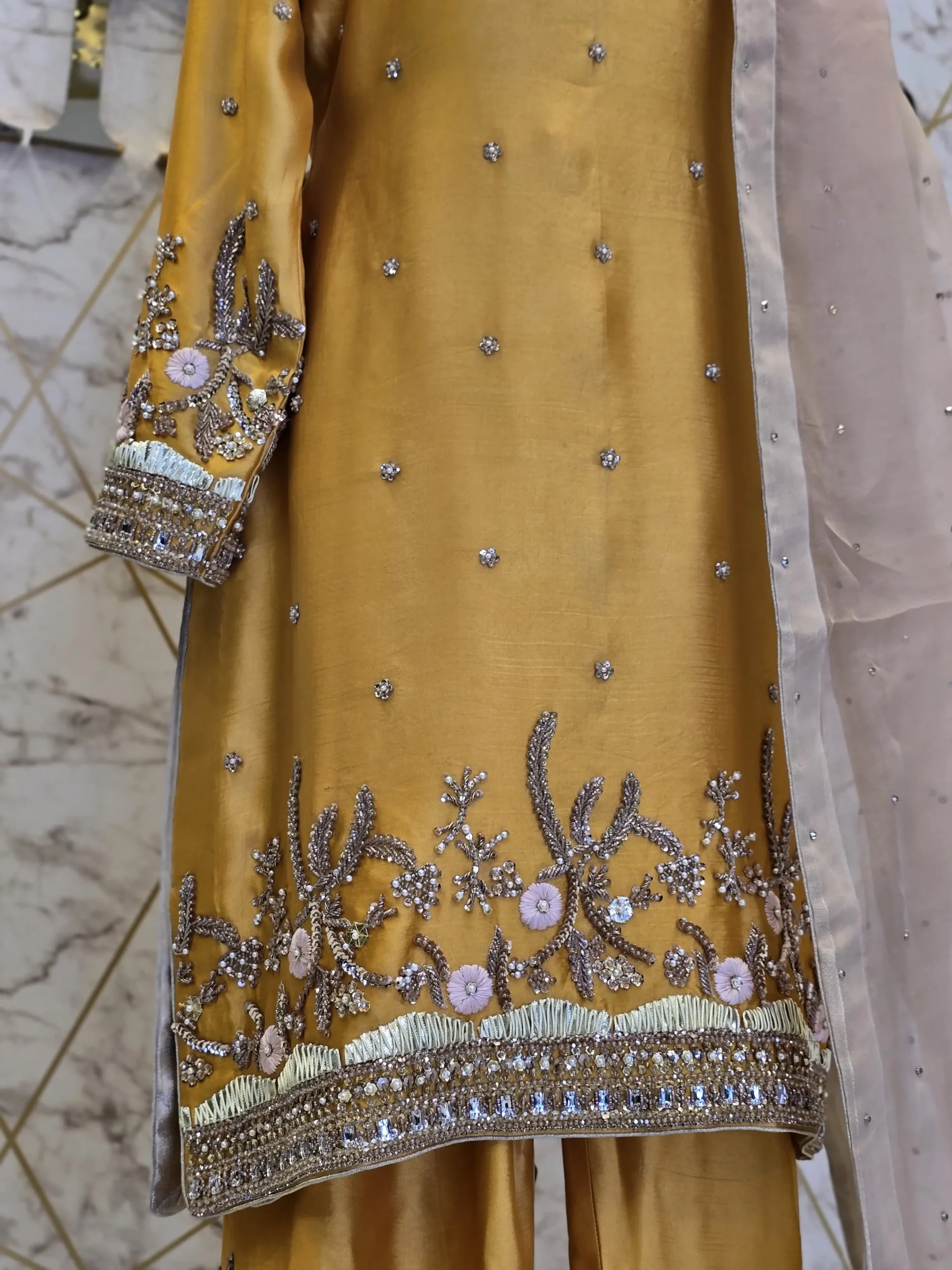 Radiant Mustard Party Wear Dress