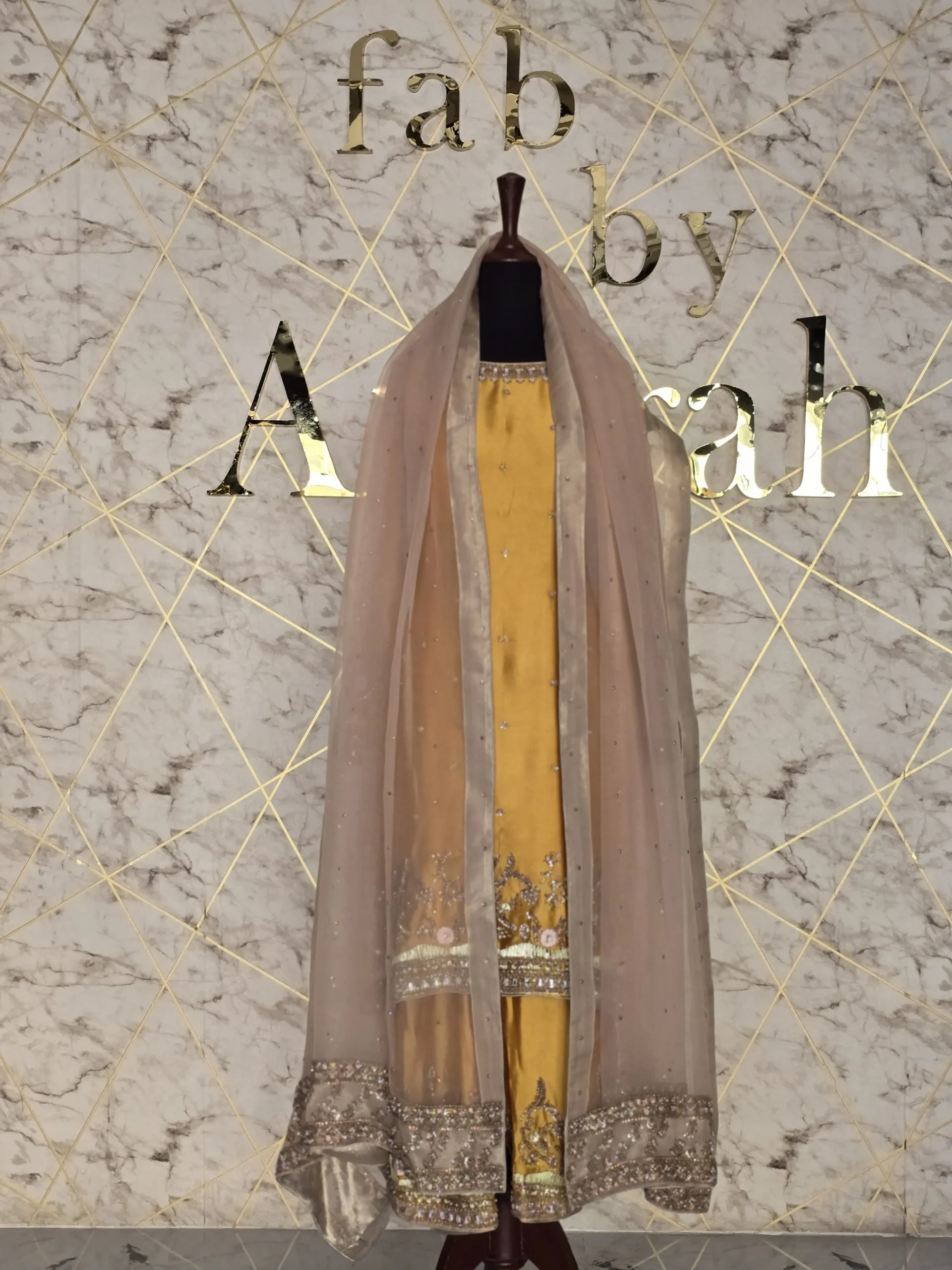 Radiant Mustard Party Wear Dress