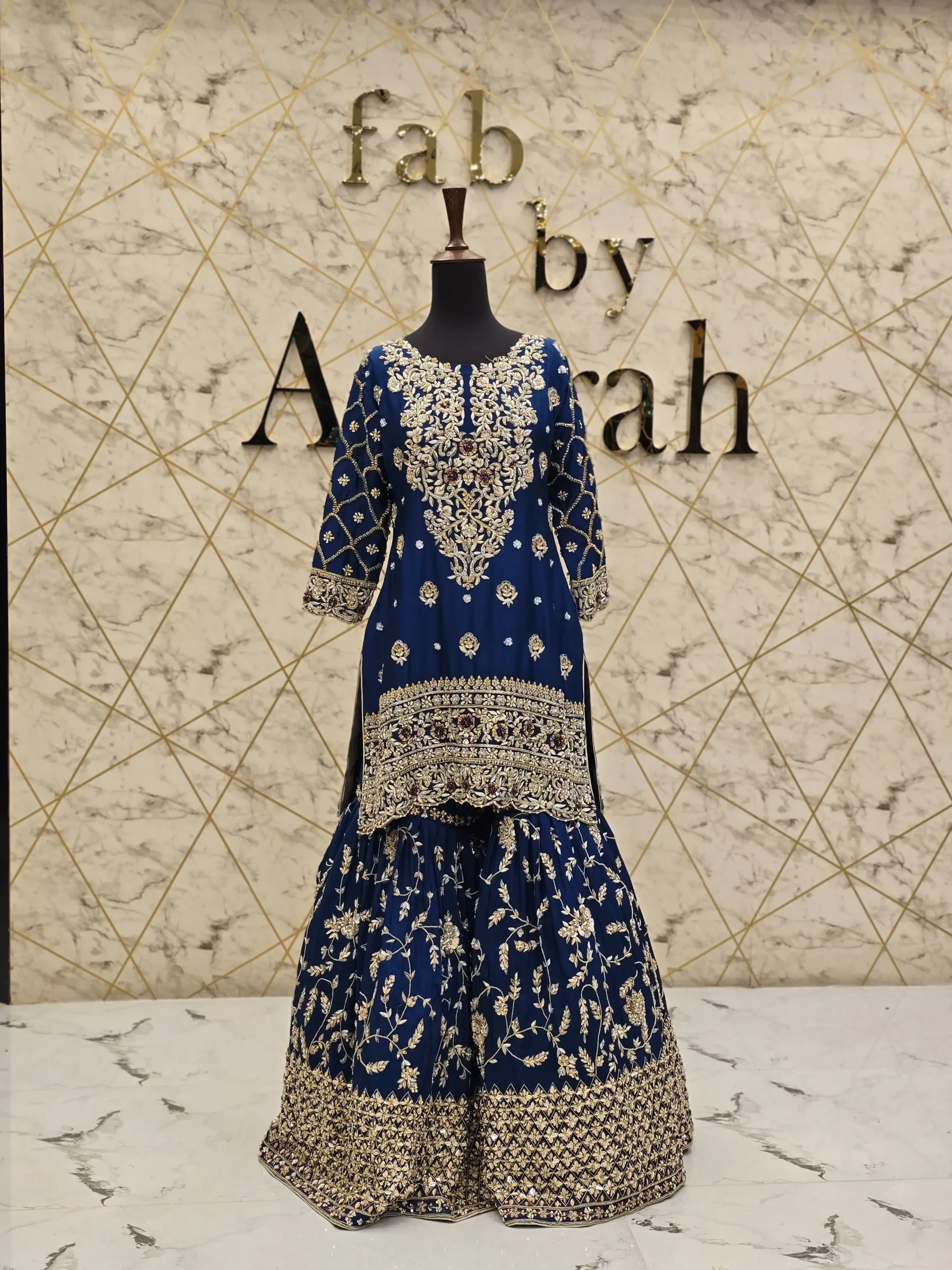 Embroidered Party Wear Shirt with Sharara