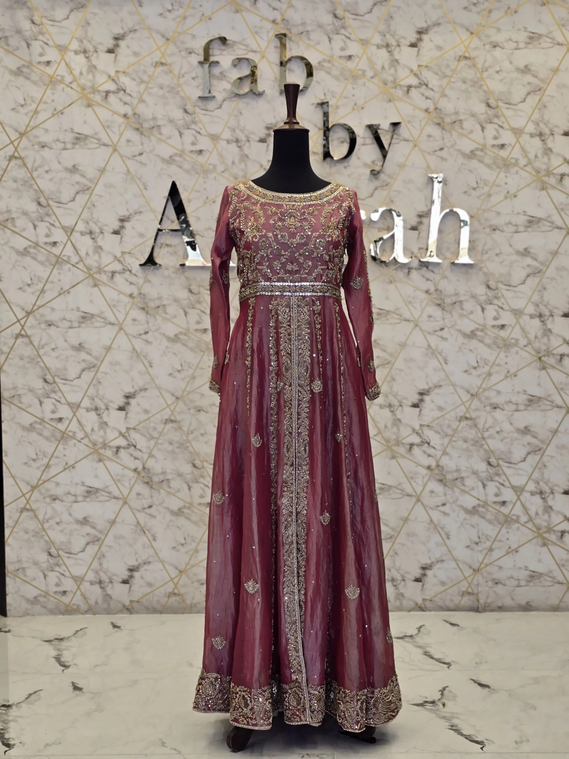 Embroidered Party Wear Maxi Dress