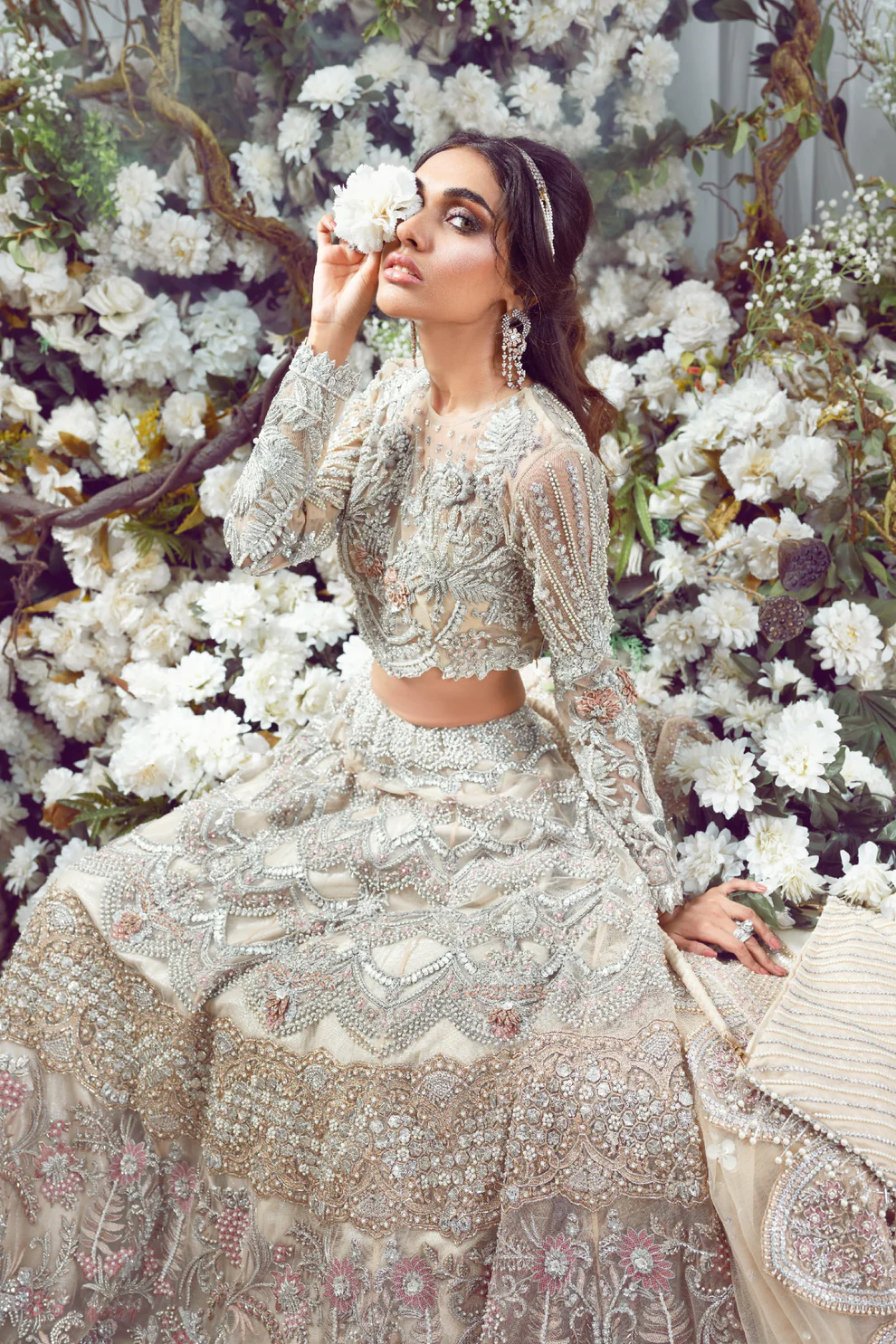 The Dusky Pink Organza Lehenga Set