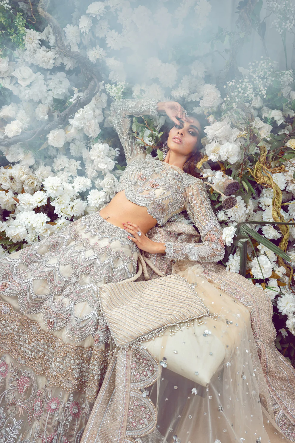 The Dusky Pink Organza Lehenga Set