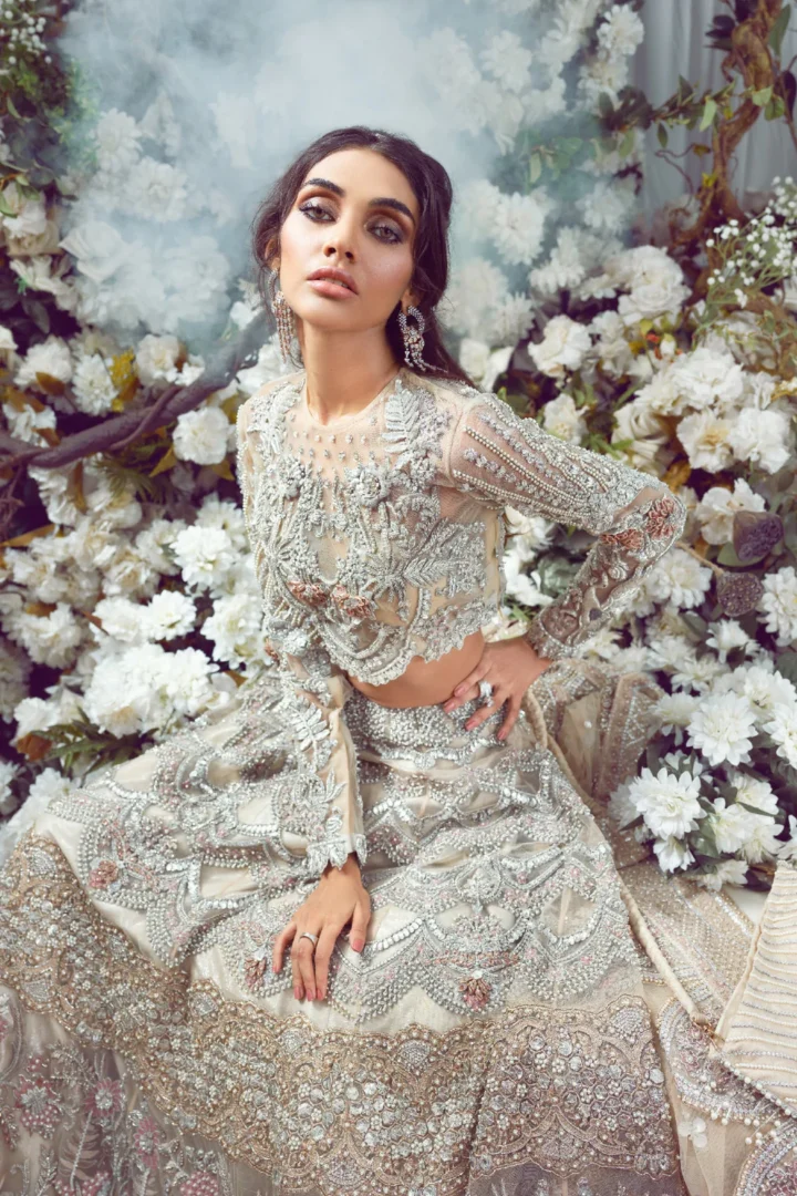 Dusky Pink Organza Lehenga Set