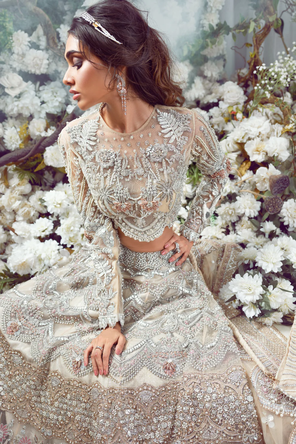 The Dusky Pink Organza Lehenga Set