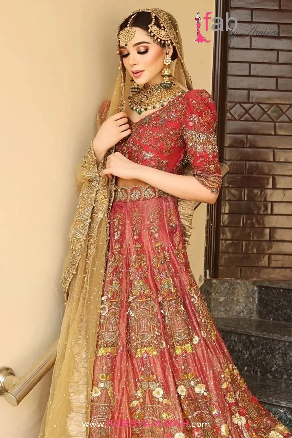 Majestic Mughal Heritage bridal look in pink Pure Chandi Tissue