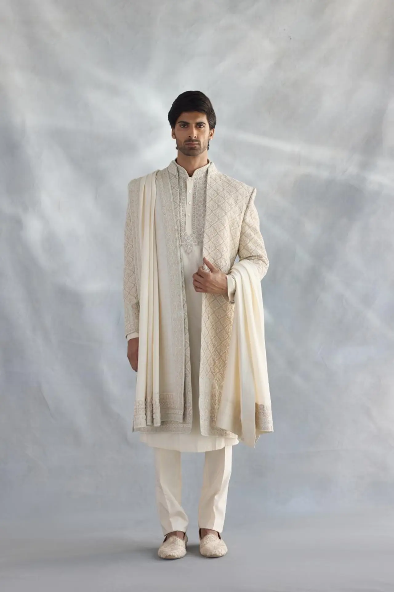 Mint Green Silk Sherwani