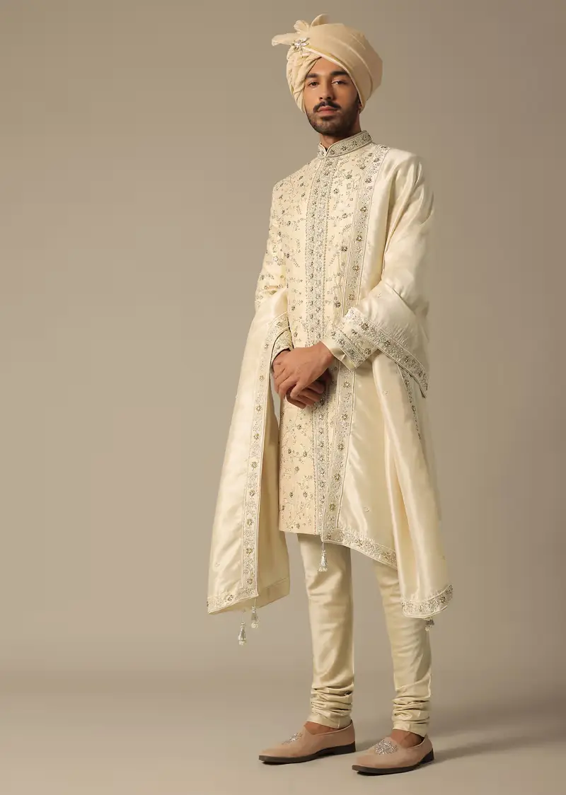 Elegance Golden Sherwani Set