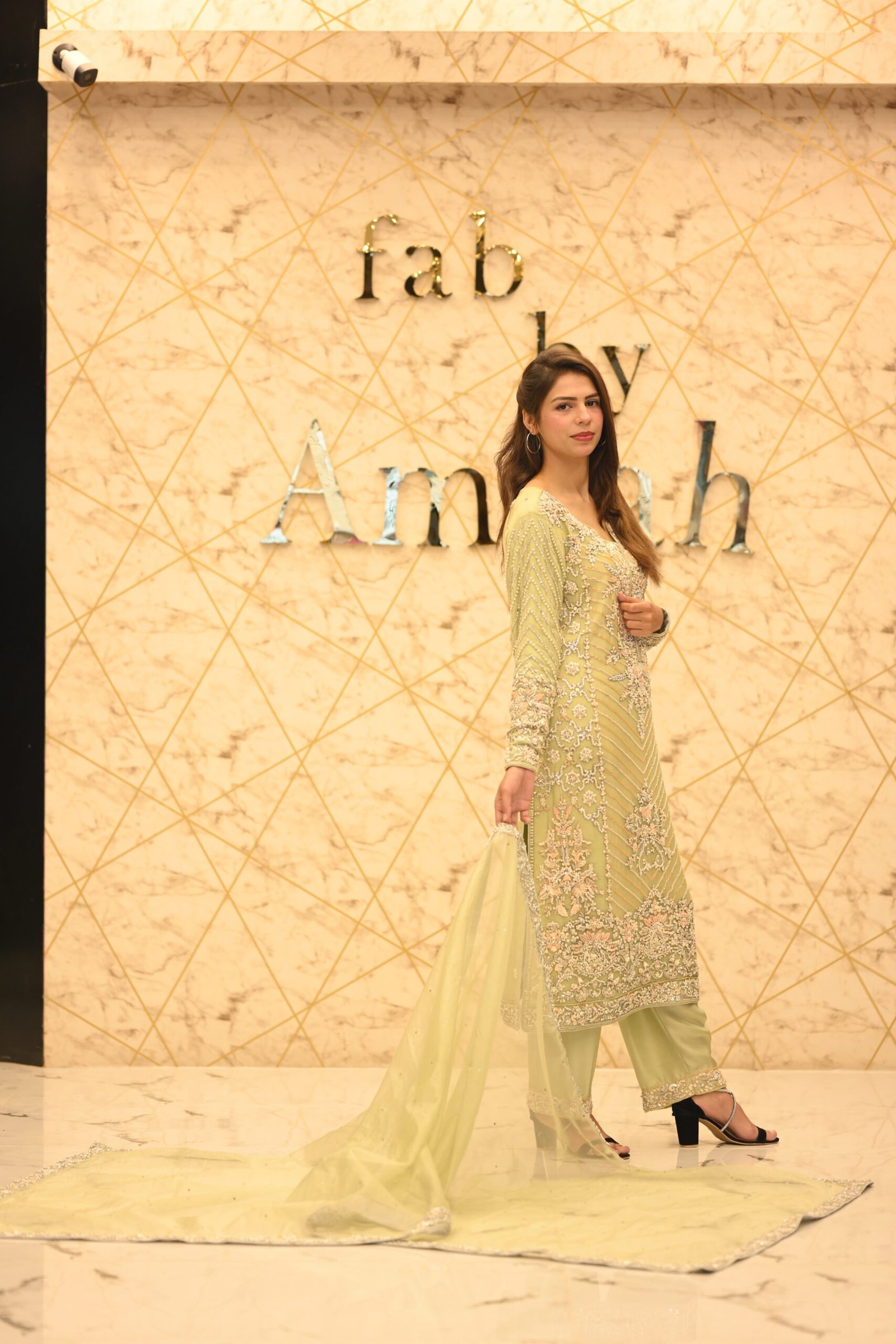 Light Green Khadi Net Long Shirt