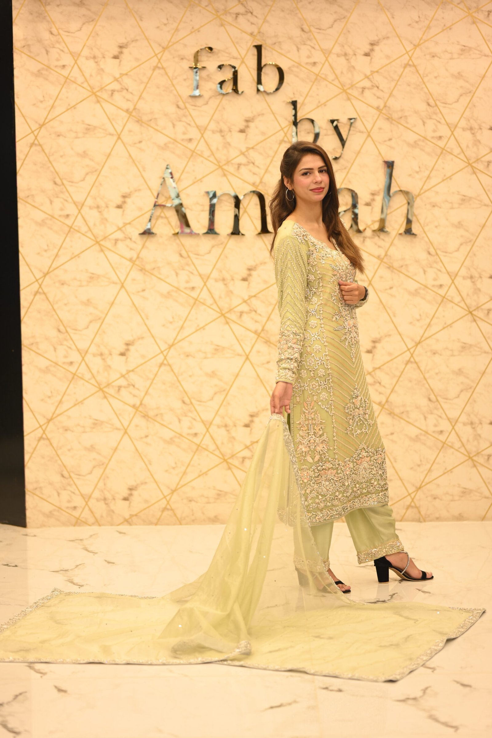 Light Green Khadi Net Long Shirt