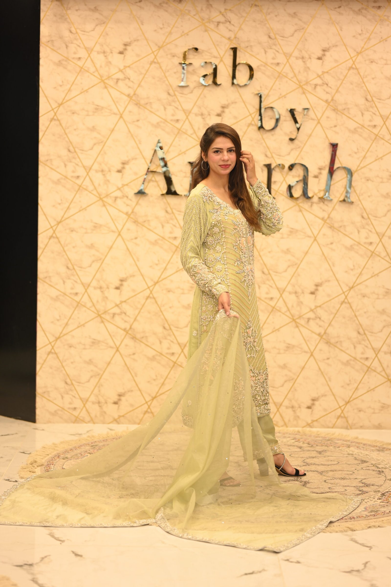 Light Green Khadi Net Long Shirt