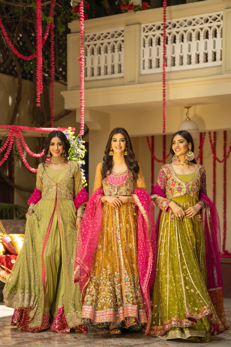 Zardozi Pishwas and Hot Pink Lehenga Set