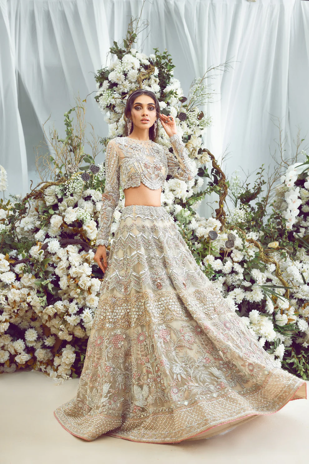 The Dusky Pink Organza Lehenga Set