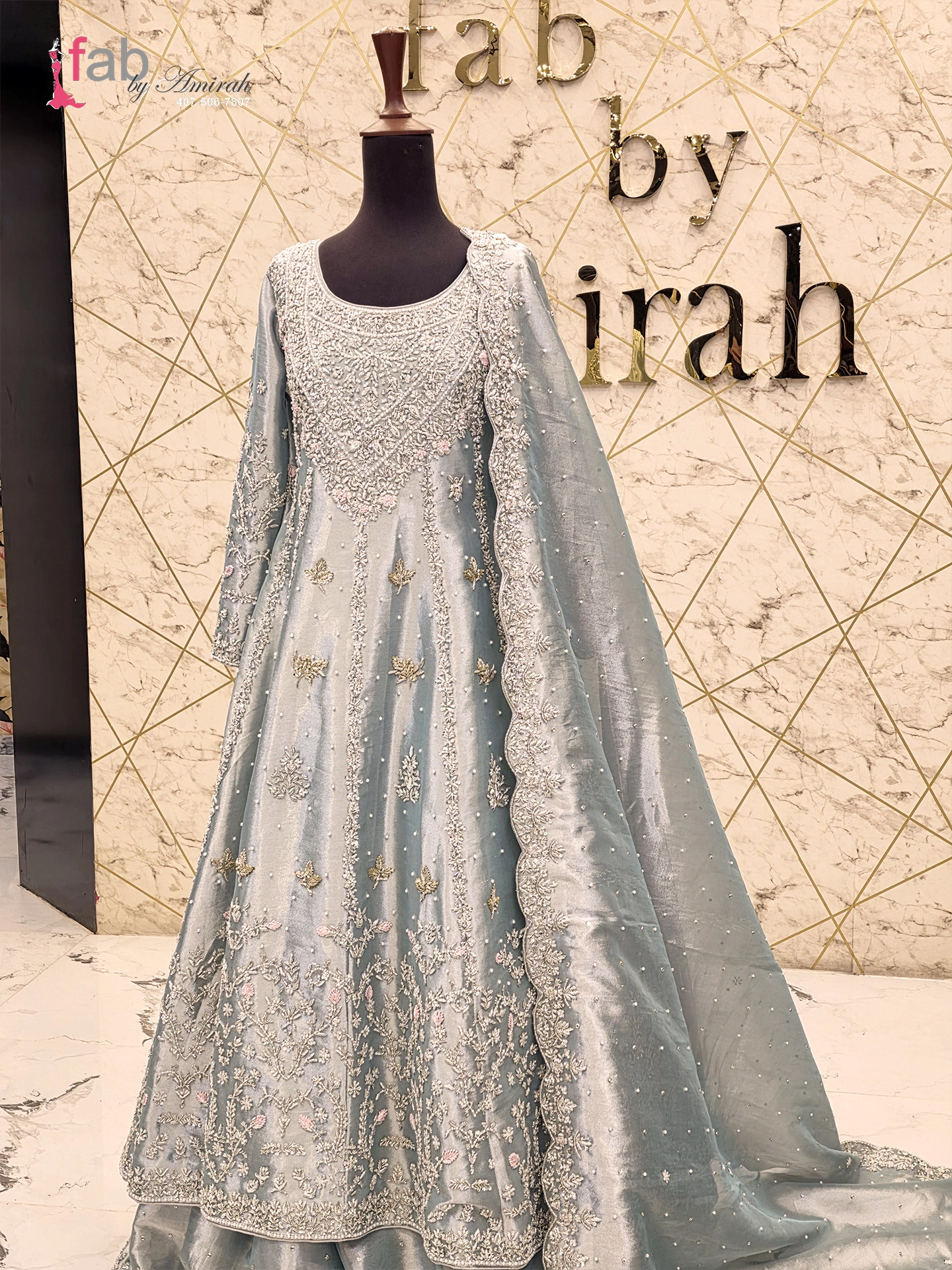 Ice Blue Bridal Dress