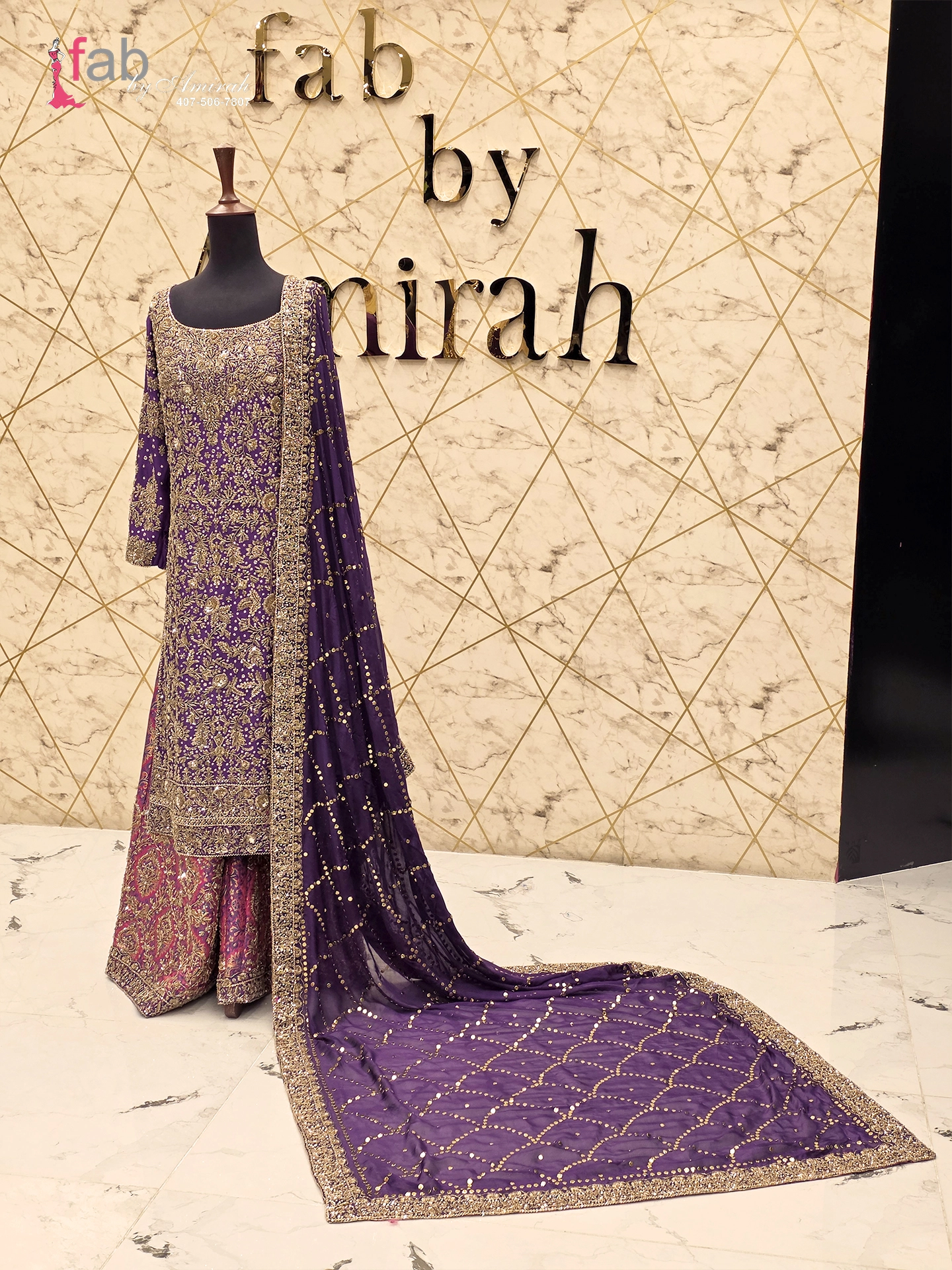 Amethyst Bloom Royal Purple Sharara Suit 1 Royal Purple Sharara Suit