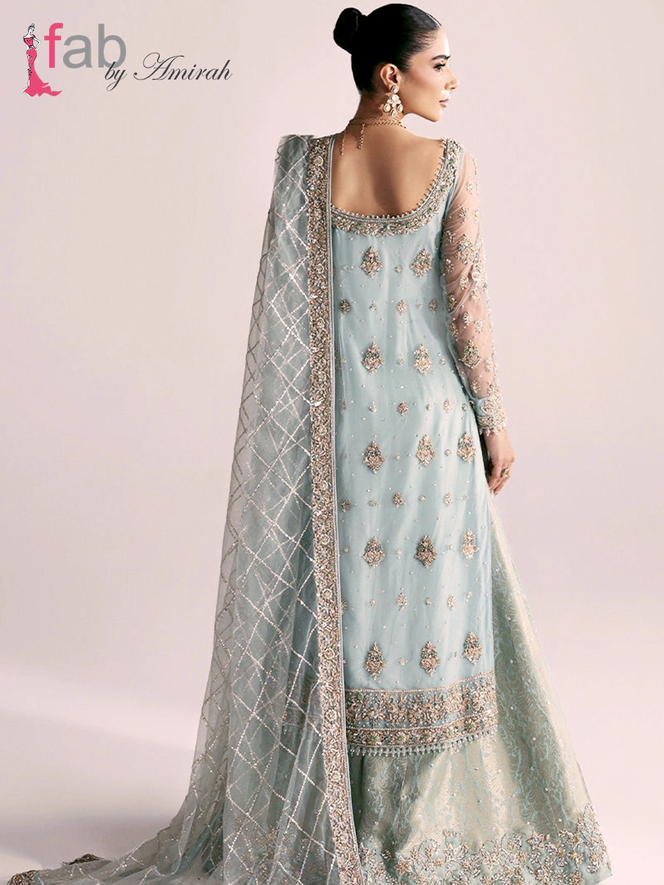 Luxury Zardozi Net Shirt & Regal Jamawar Sharara Suit