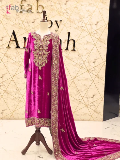 Rani Pink Velvet Suit