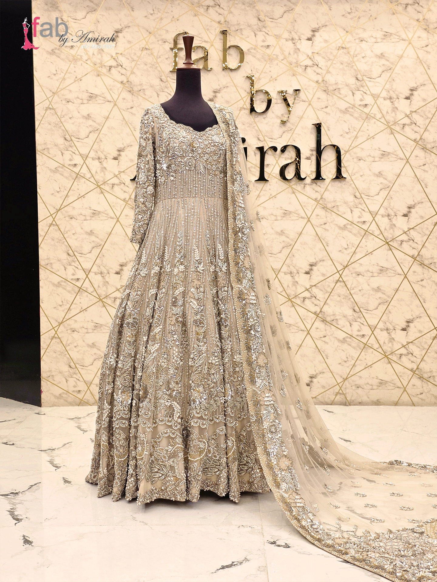 Ultra Heavy Bridal Maxi Silver Gold Zardozi