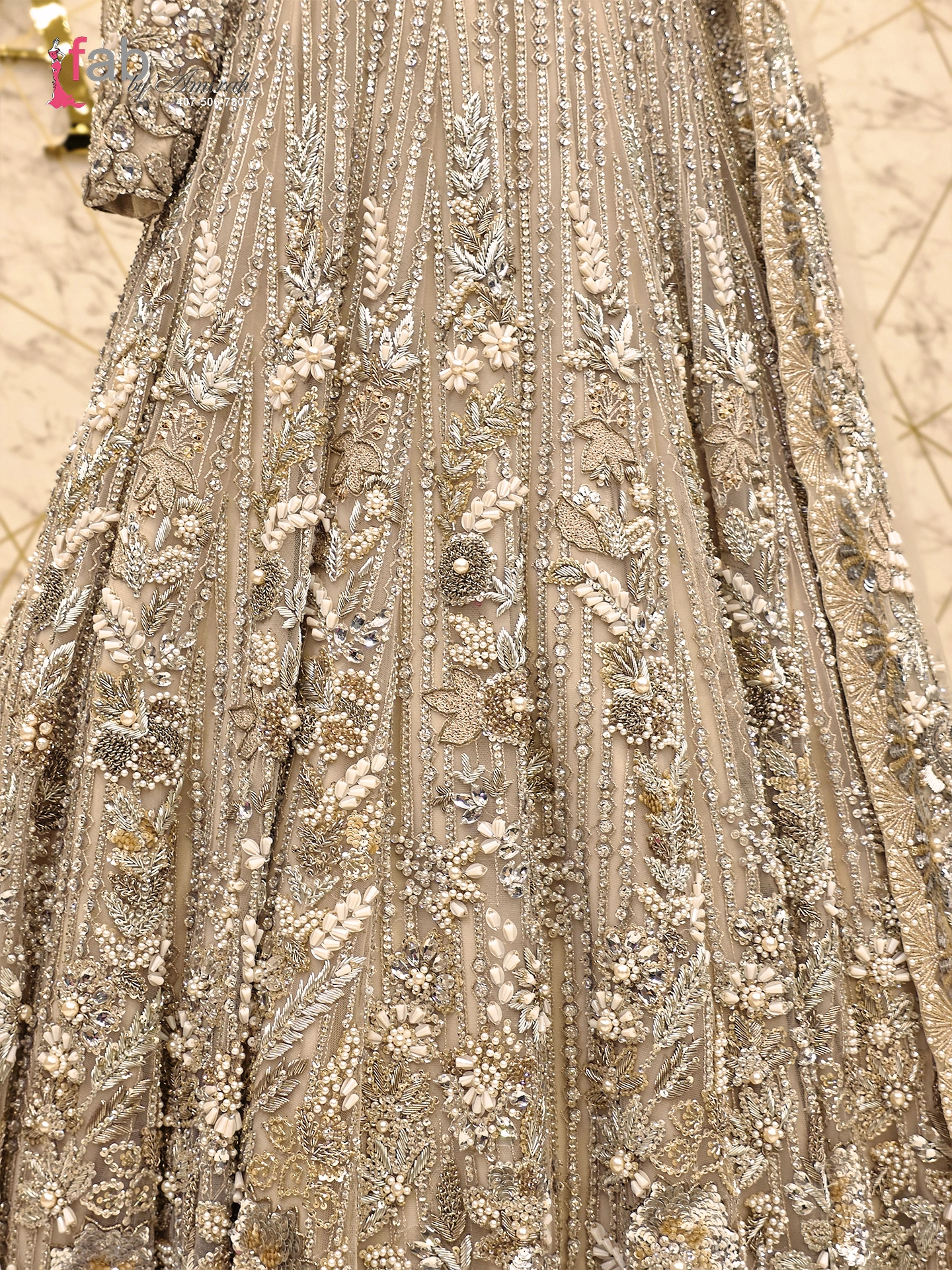 Ultra Heavy Bridal Maxi Silver Gold Zardozi