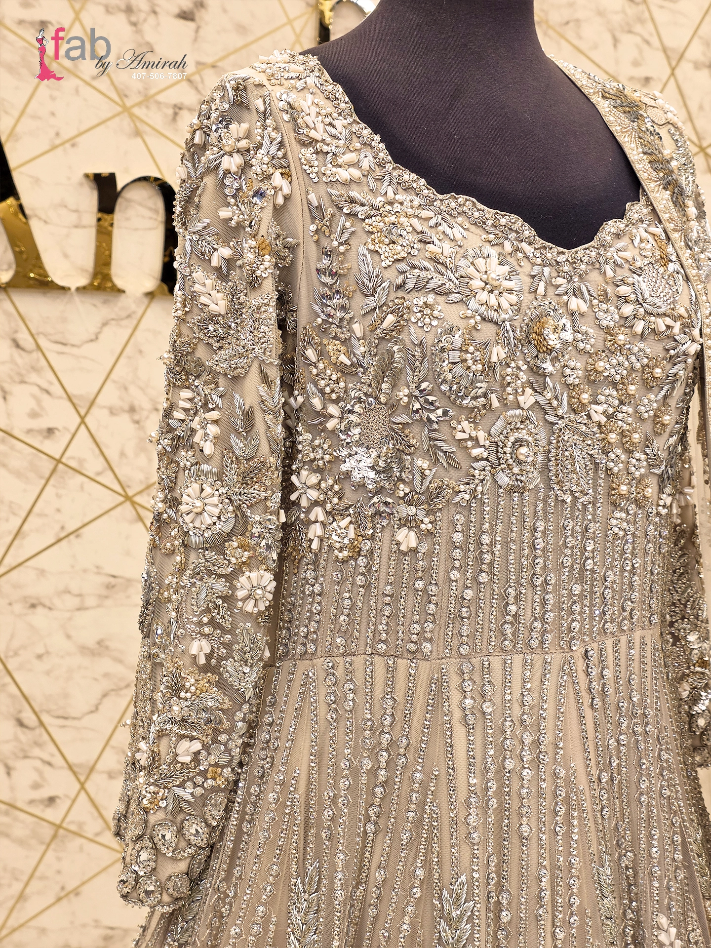 Ultra Heavy Bridal Maxi Silver Gold Zardozi