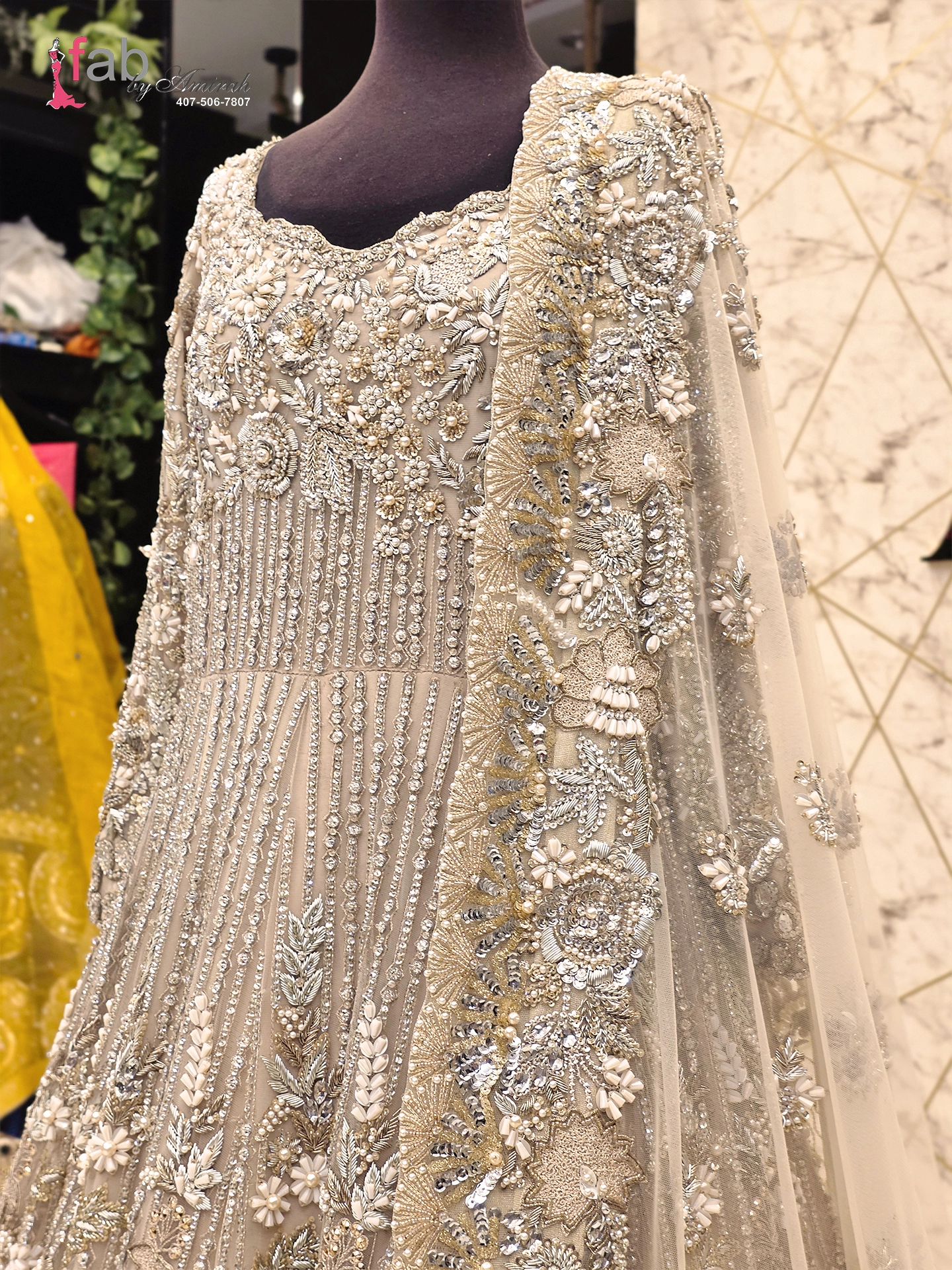 Ultra Heavy Bridal Maxi Silver Gold Zardozi