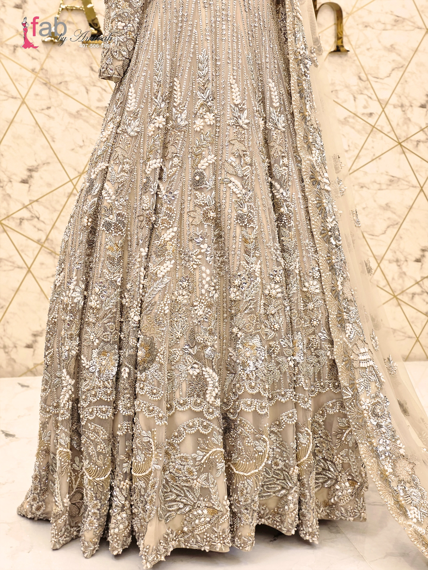 Ultra Heavy Bridal Maxi Silver Gold Zardozi