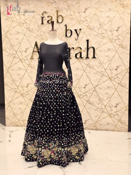 Velvet Bridal Lehenga