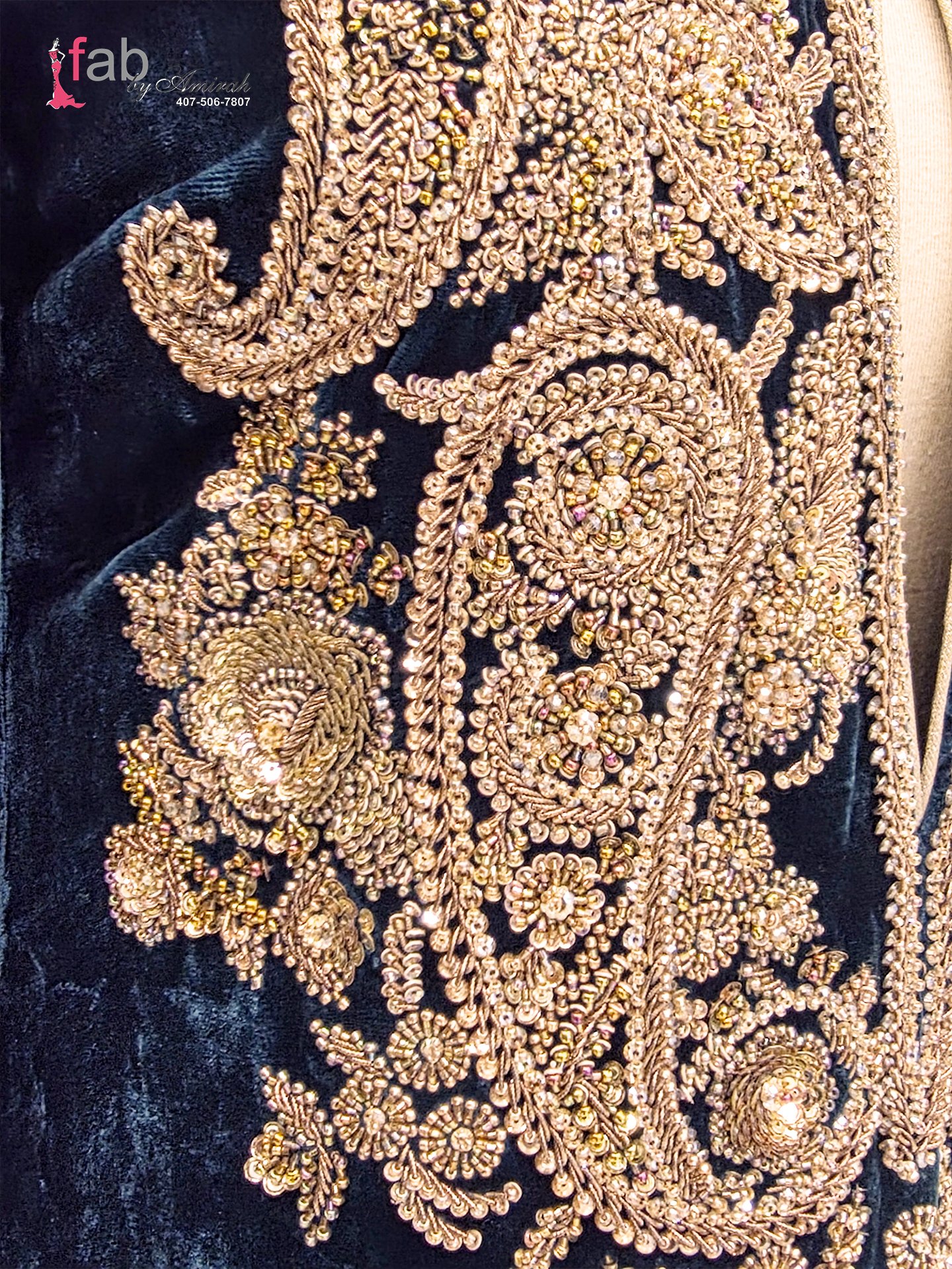 Handmade Embroidered Velvet Party Wear