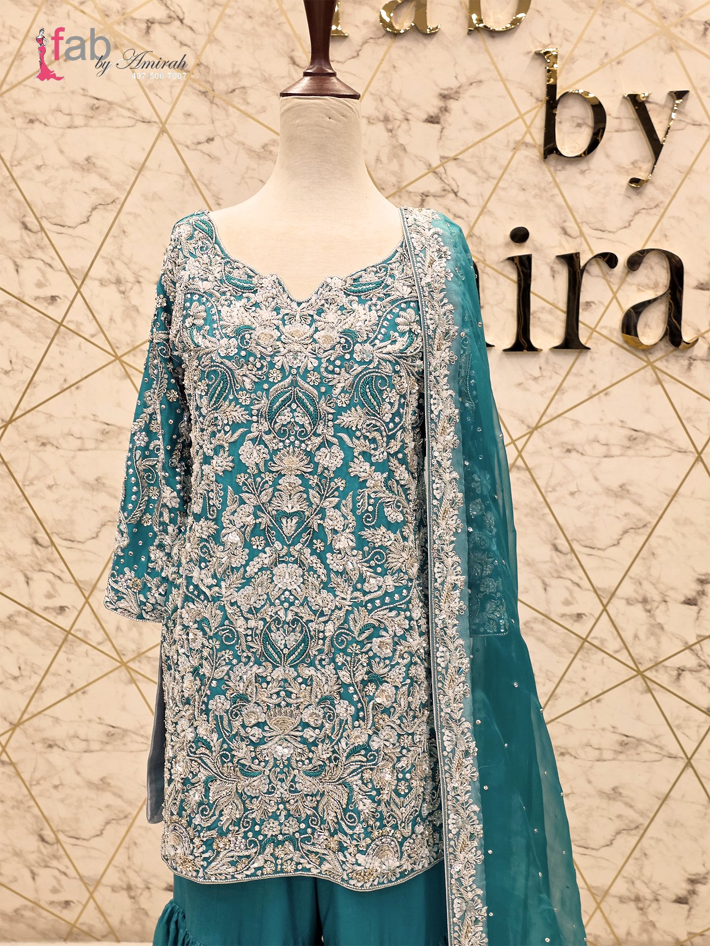 Party Wear Shirt and Gharara Dress