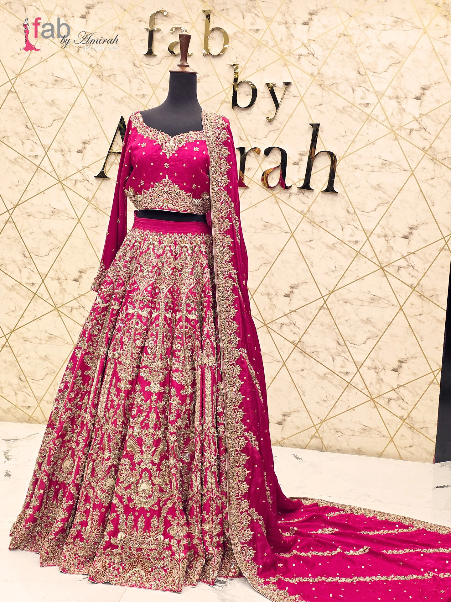 Red Embroidered Pakistani Lehenga Set
