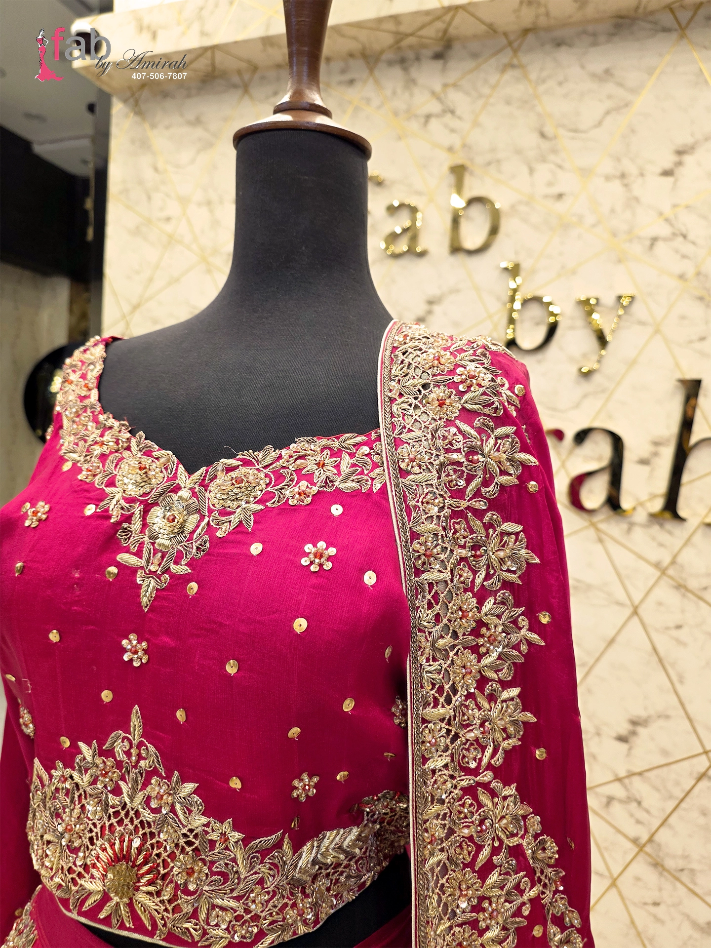 Red Embroidered Pakistani Lehenga Set