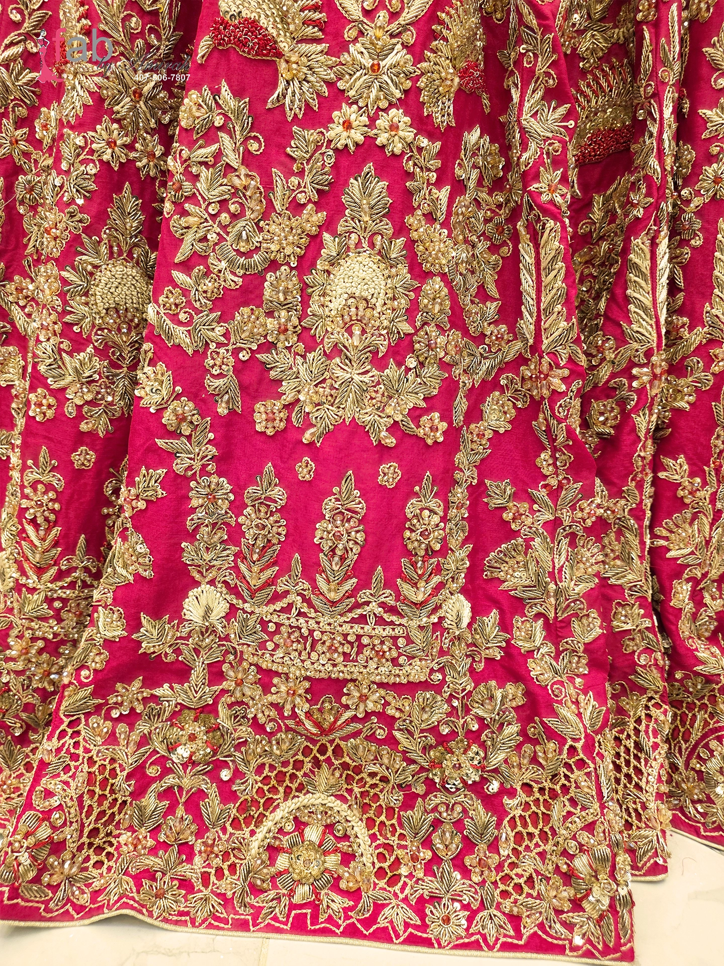 Red Embroidered Pakistani Lehenga Set
