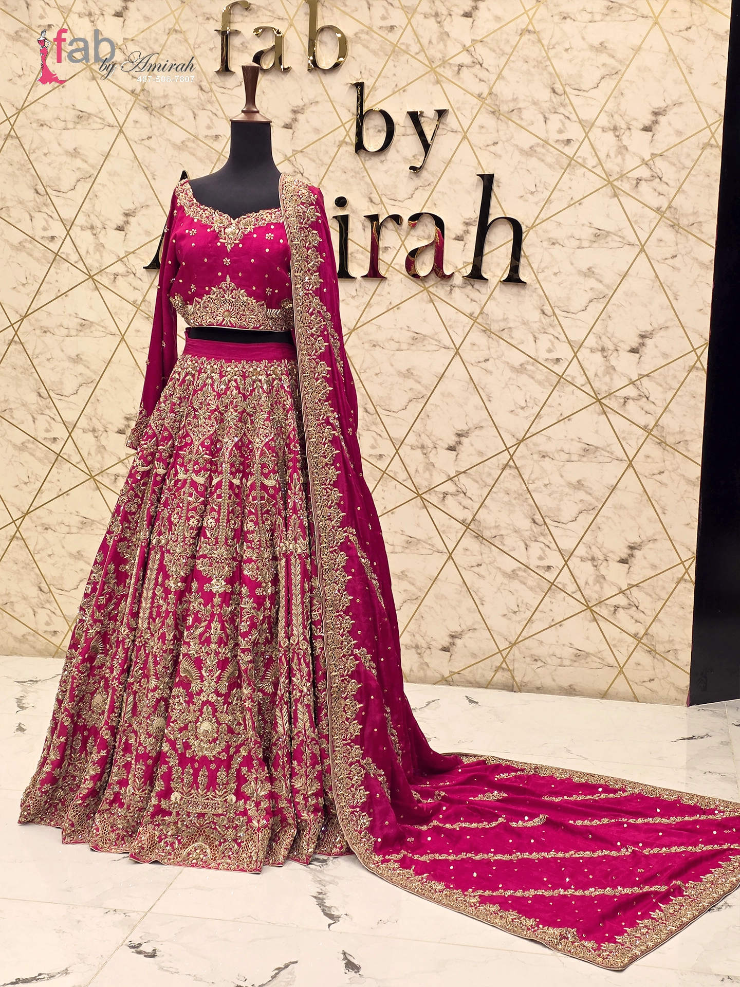 Red Embroidered Pakistani Lehenga Set