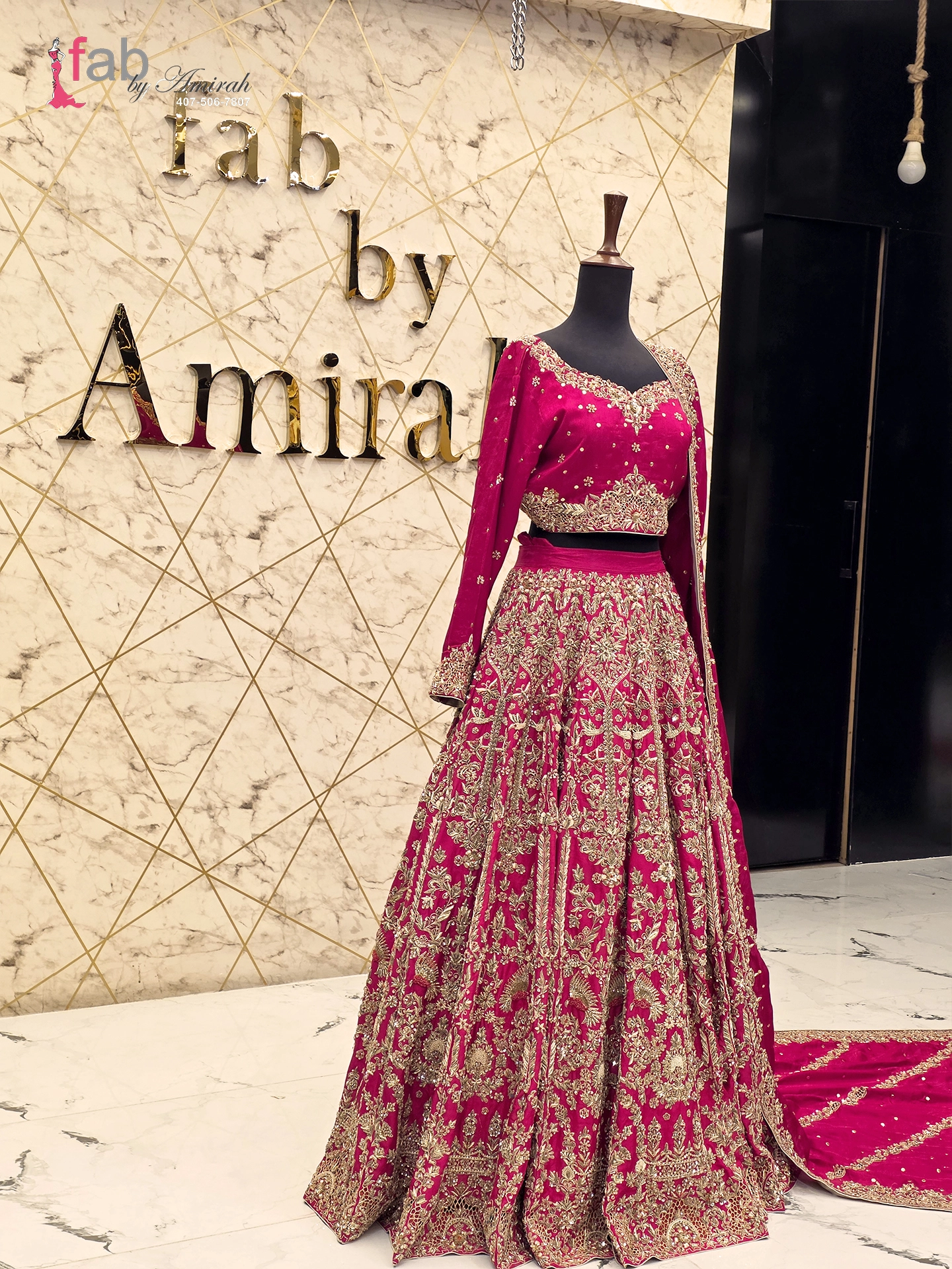 Red Embroidered Pakistani Lehenga Set