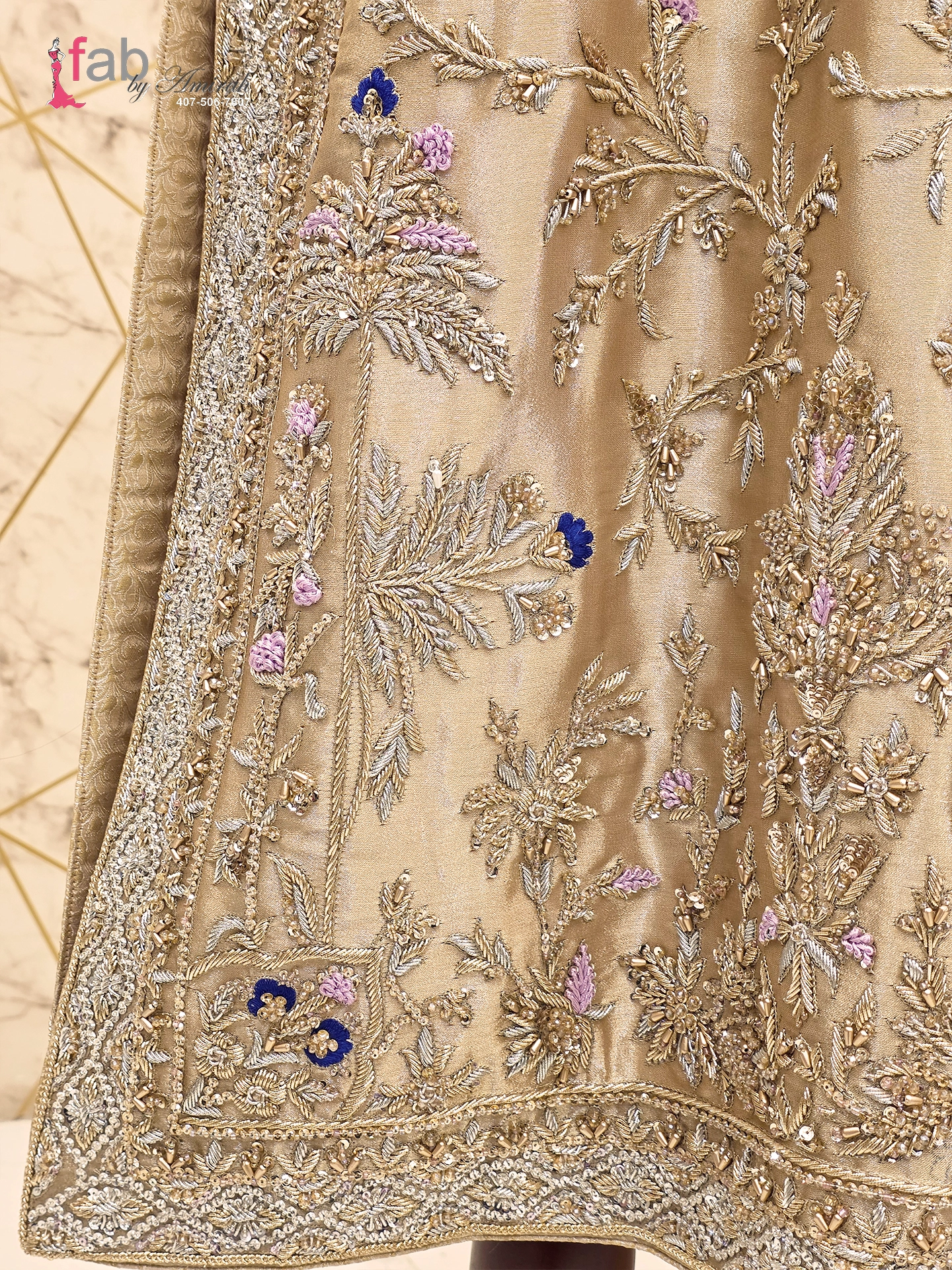 Elegant Wedding Party Dress in Gold Color