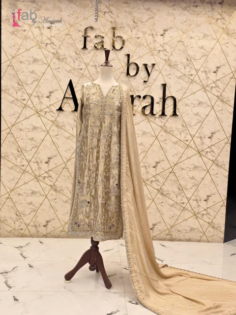 Elegant Wedding Party Dress in Gold Color