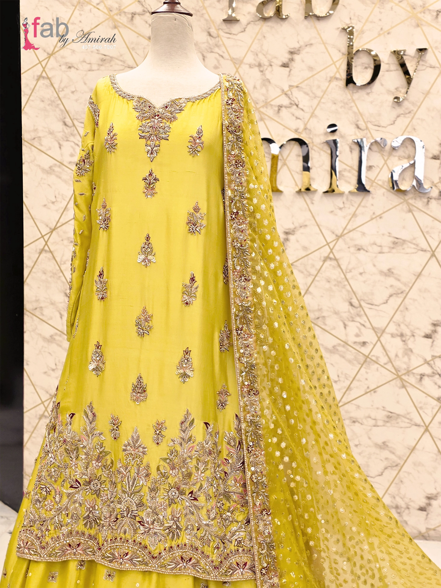 Dress 43 - 2 (convert.io) Embroidered Yellow Bridal Sharara – Mehndi & Wedding