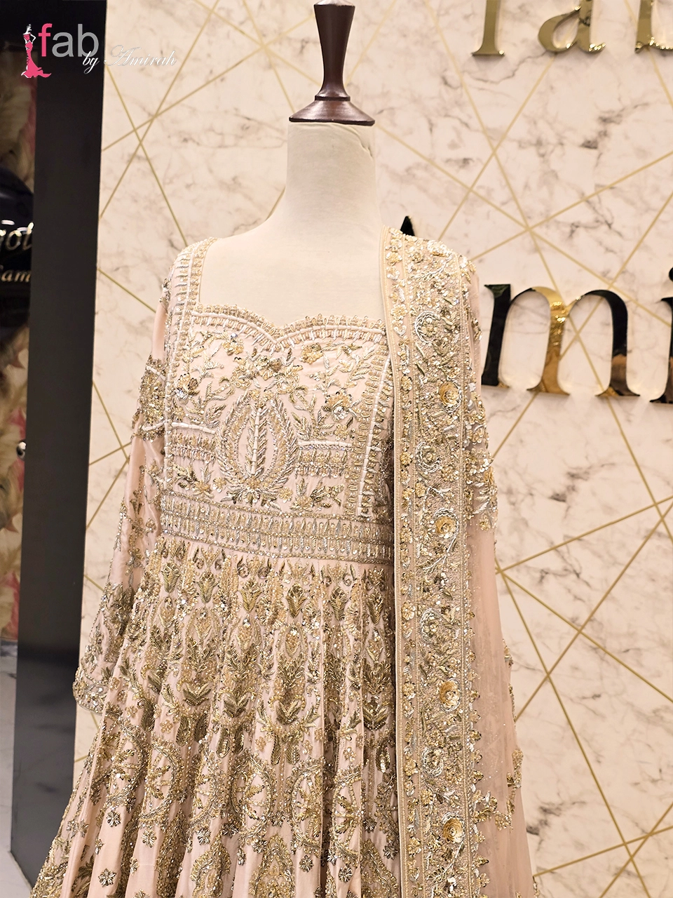 Dress 49 - 4 (convert.io) Peach Raw Silk Pishwas - Heavy Zardozi Mughal Walima Bridal