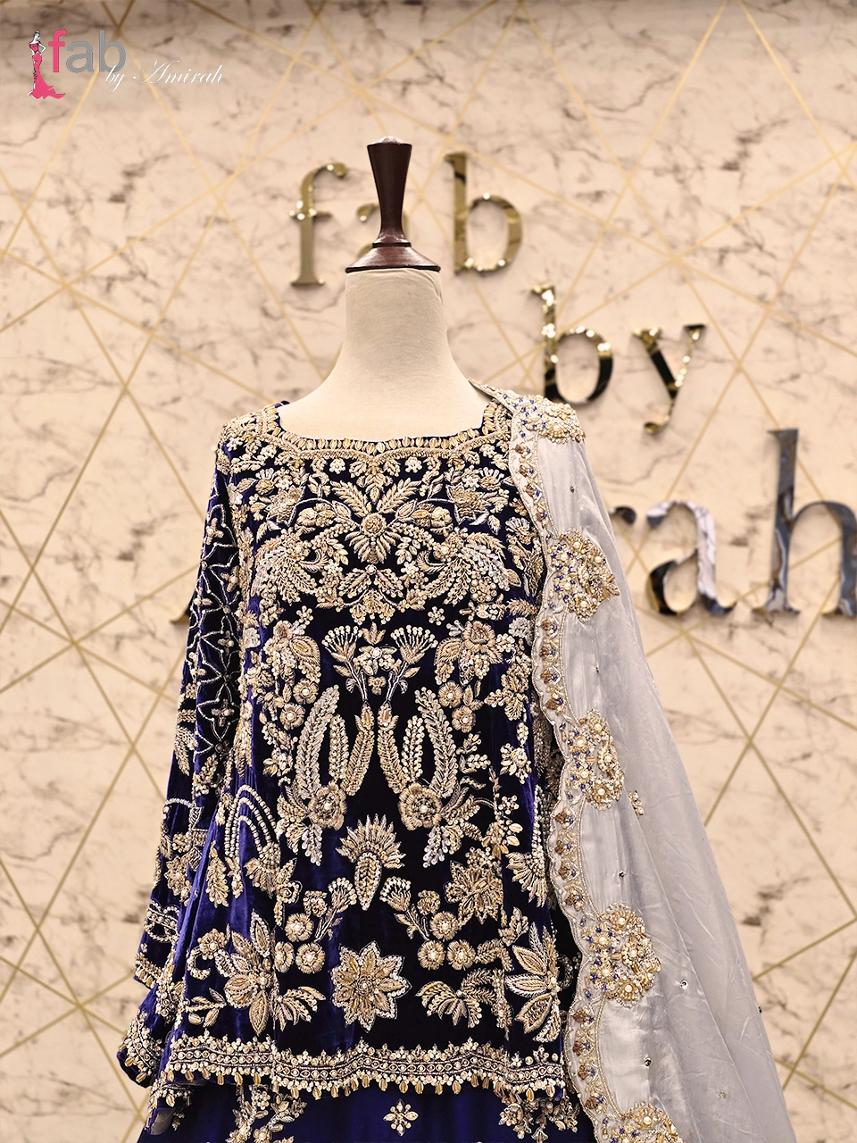 Majestic long back tail lehenga styled for Walima ceremony - Mughal heritage design Majestic long back tail lehenga styled for Walima ceremony - Mughal heritage design